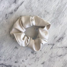 Load image into Gallery viewer, Cream faux leather hair scrunchie
