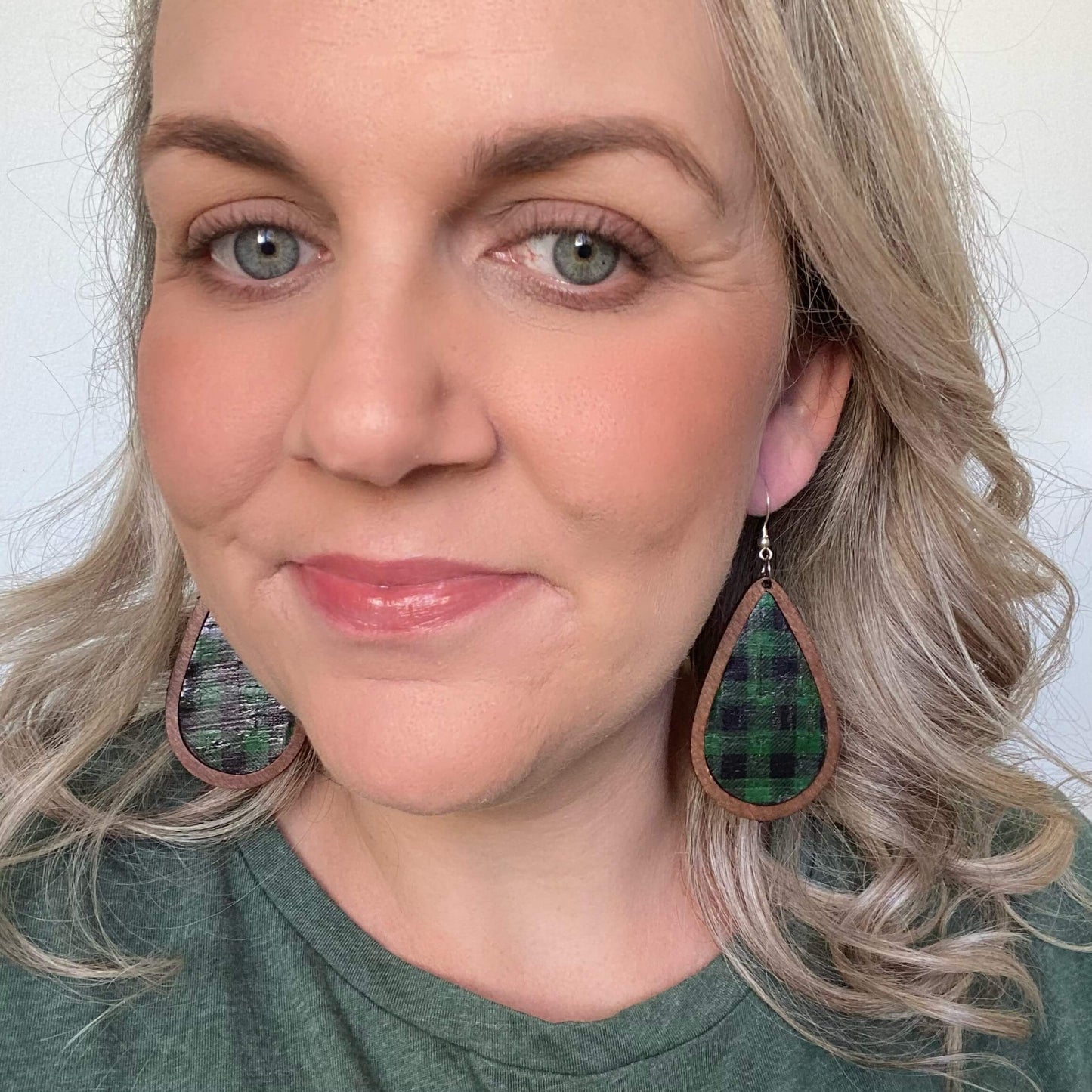 Timber Framed Teardrops // Christmas Earrings