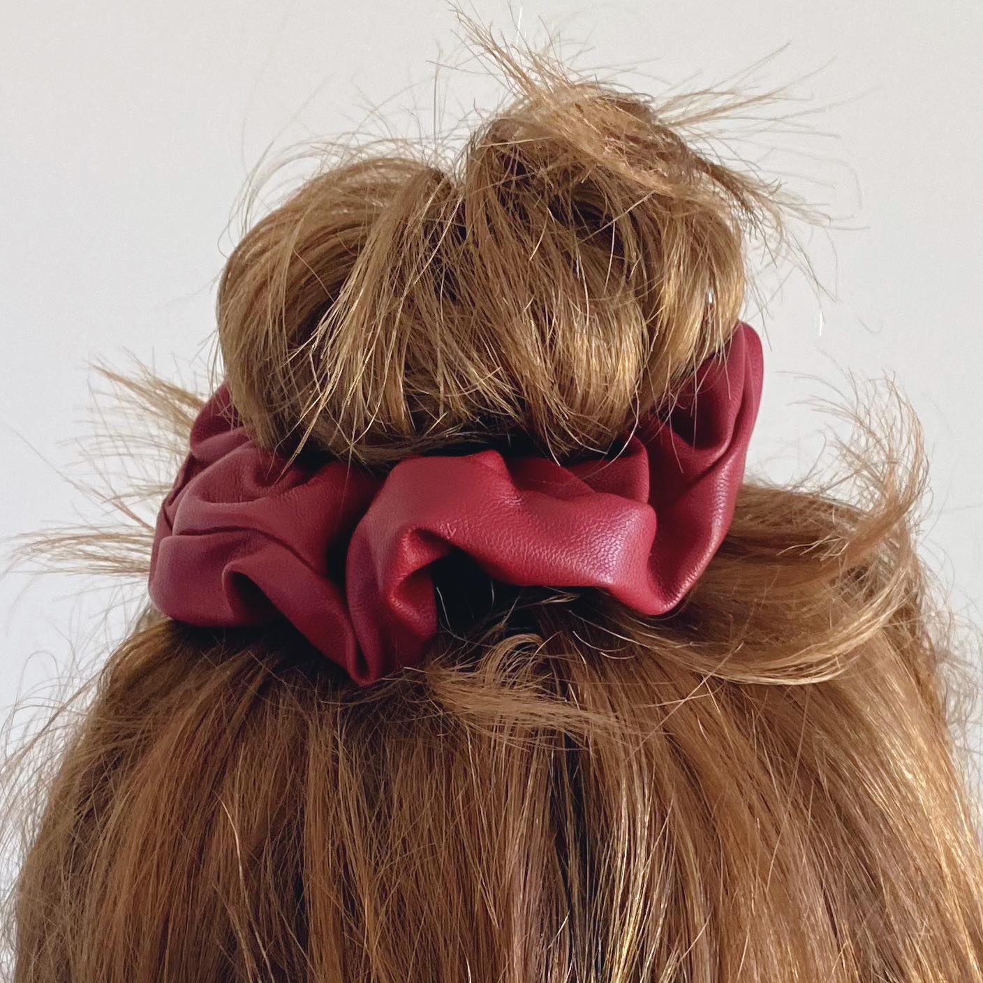 Sangria Hair Scrunchie // Faux Leather