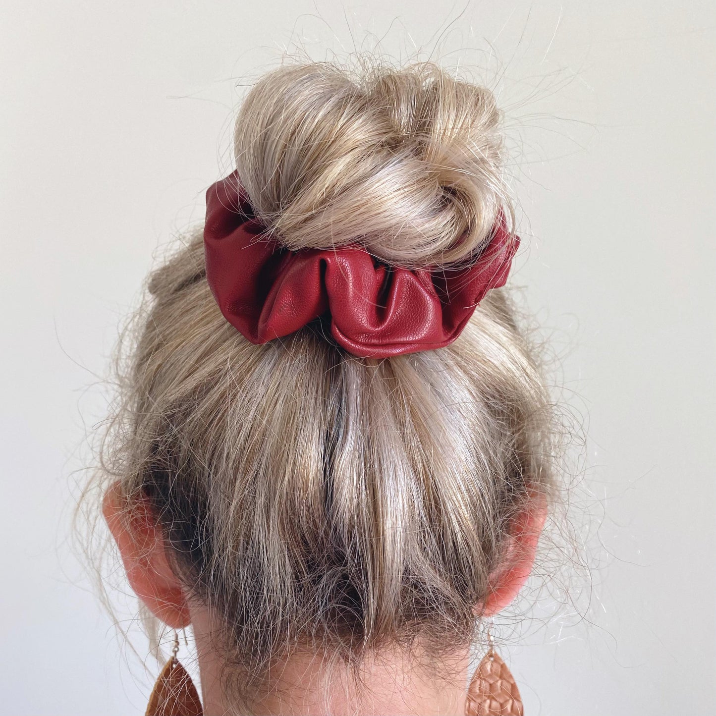 Sangria Hair Scrunchie // Faux Leather