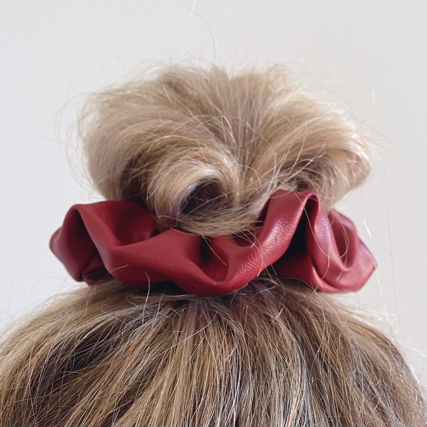 Sangria Hair Scrunchie // Faux Leather
