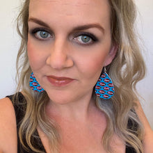 Load image into Gallery viewer, Halloween teardrop earrings on a silver coloured hook vampire
